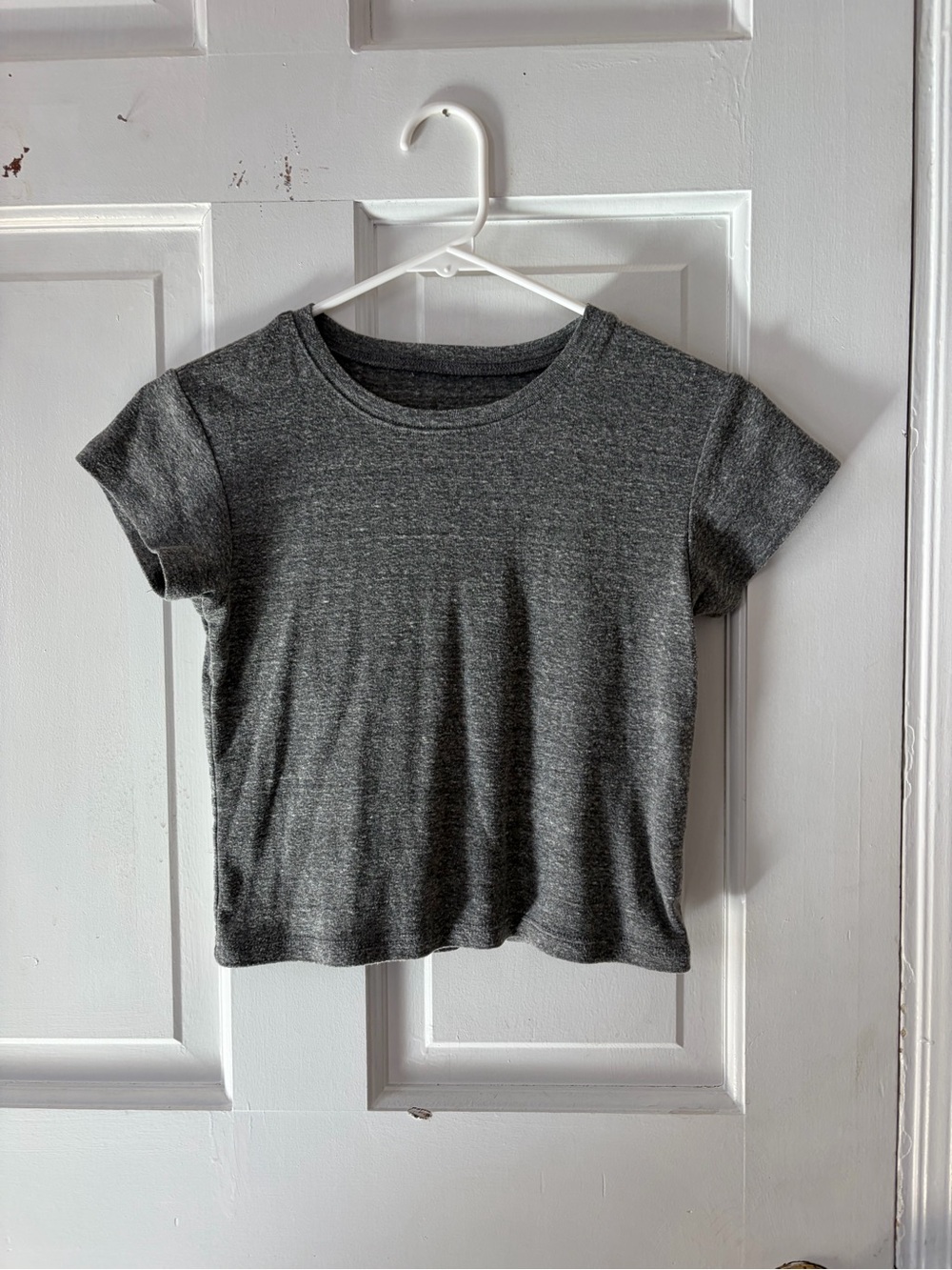 Brandy Melville Women's Gray Crewneck Short Sleeve Top